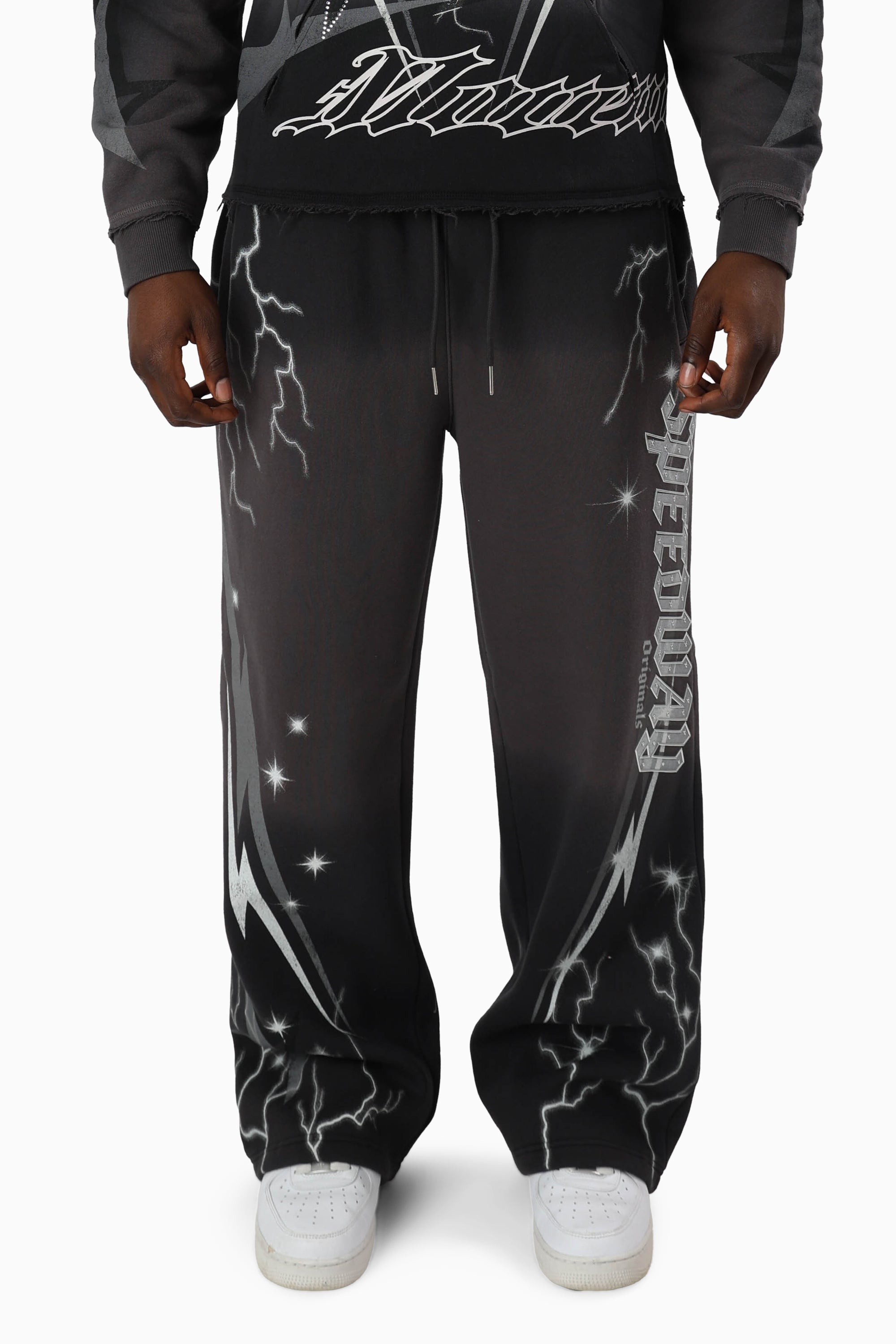 Speedway Dip Dye Fleece Pants - Black