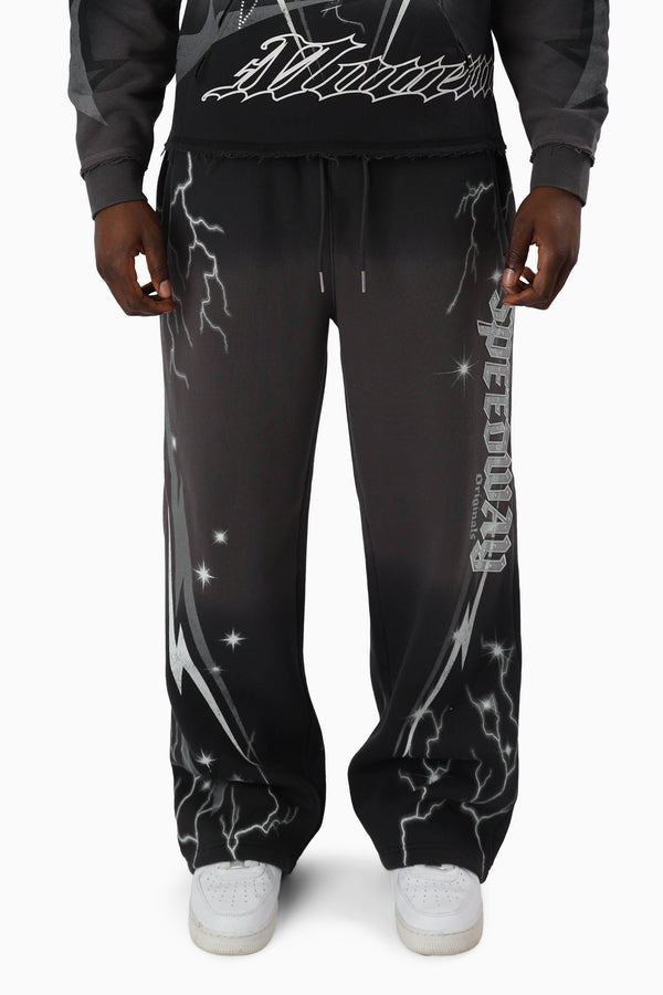 Speedway Dip Dye Fleece Pants - Black