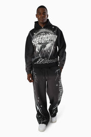 Speedway Dip Dye Fleece Pants - Black