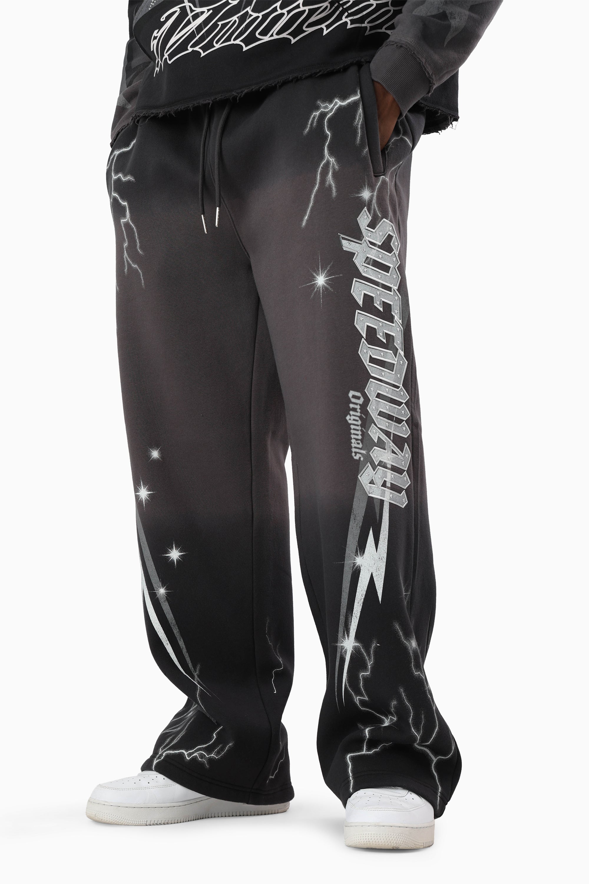 Speedway Dip Dye Fleece Pants - Black