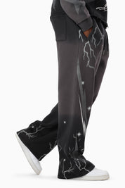 Speedway Dip Dye Fleece Pants - Black