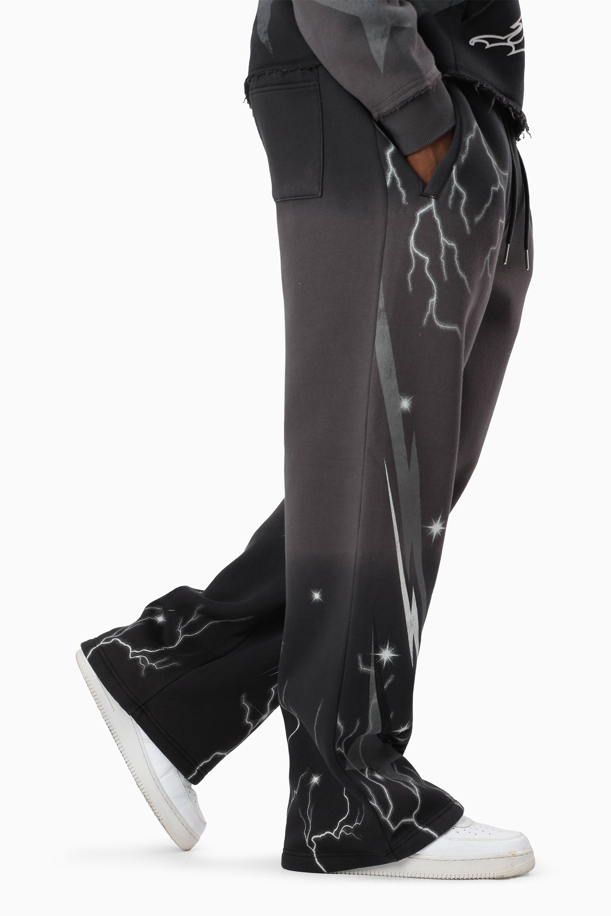 Speedway Dip Dye Fleece Pants - Black