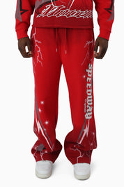 Speedway Dip Dye Fleece Pants - True Red