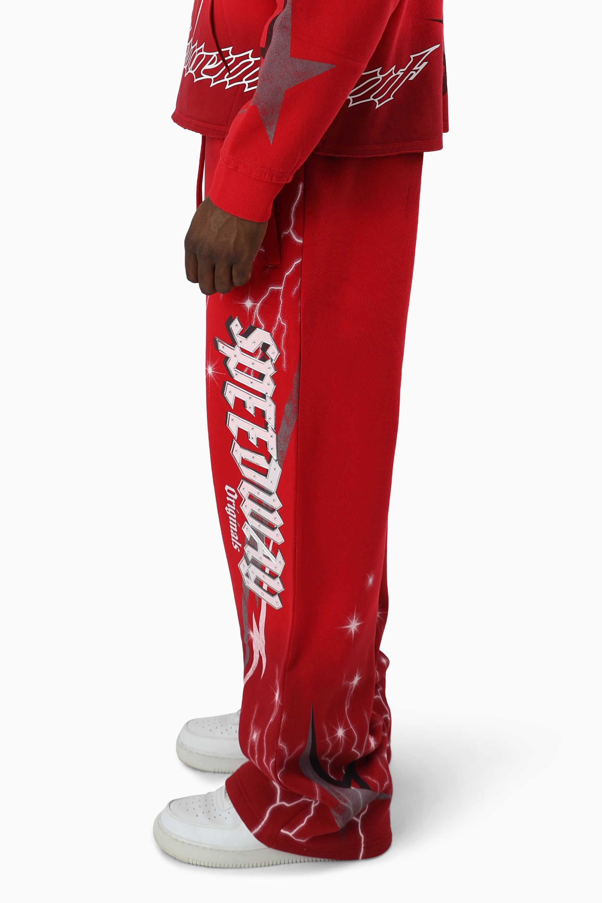 Speedway Dip Dye Fleece Pants - True Red