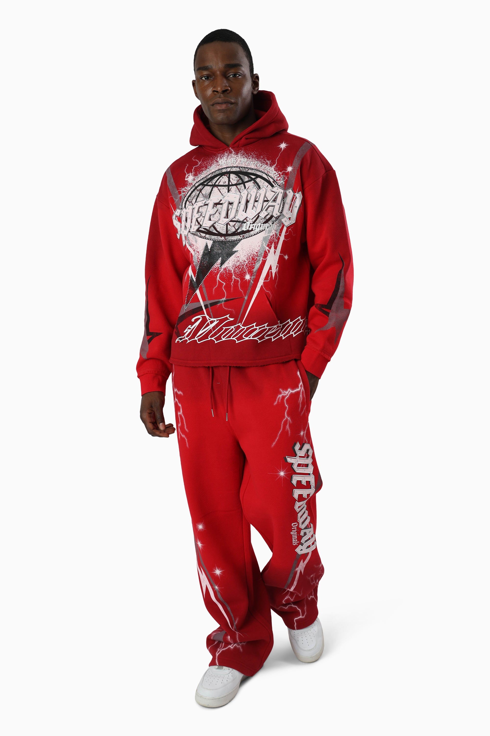Speedway Dip Dye Fleece Pants - True Red