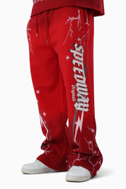 Speedway Dip Dye Fleece Pants - True Red