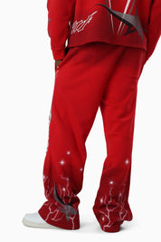 Speedway Dip Dye Fleece Pants - True Red