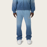 No Rules Stacked Fleece Pants - Dusk Blue