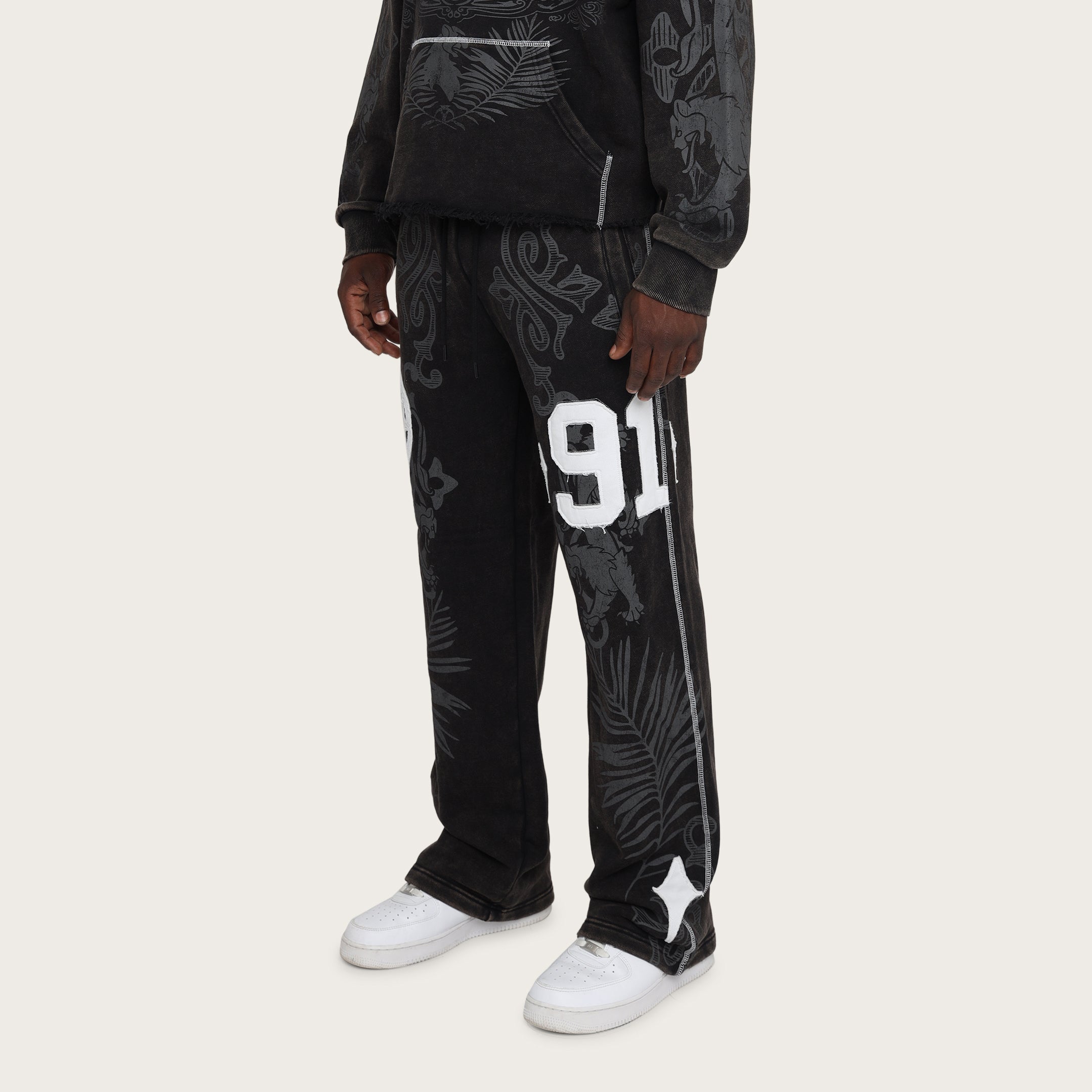 Straight Champion Fleece Pants - Black