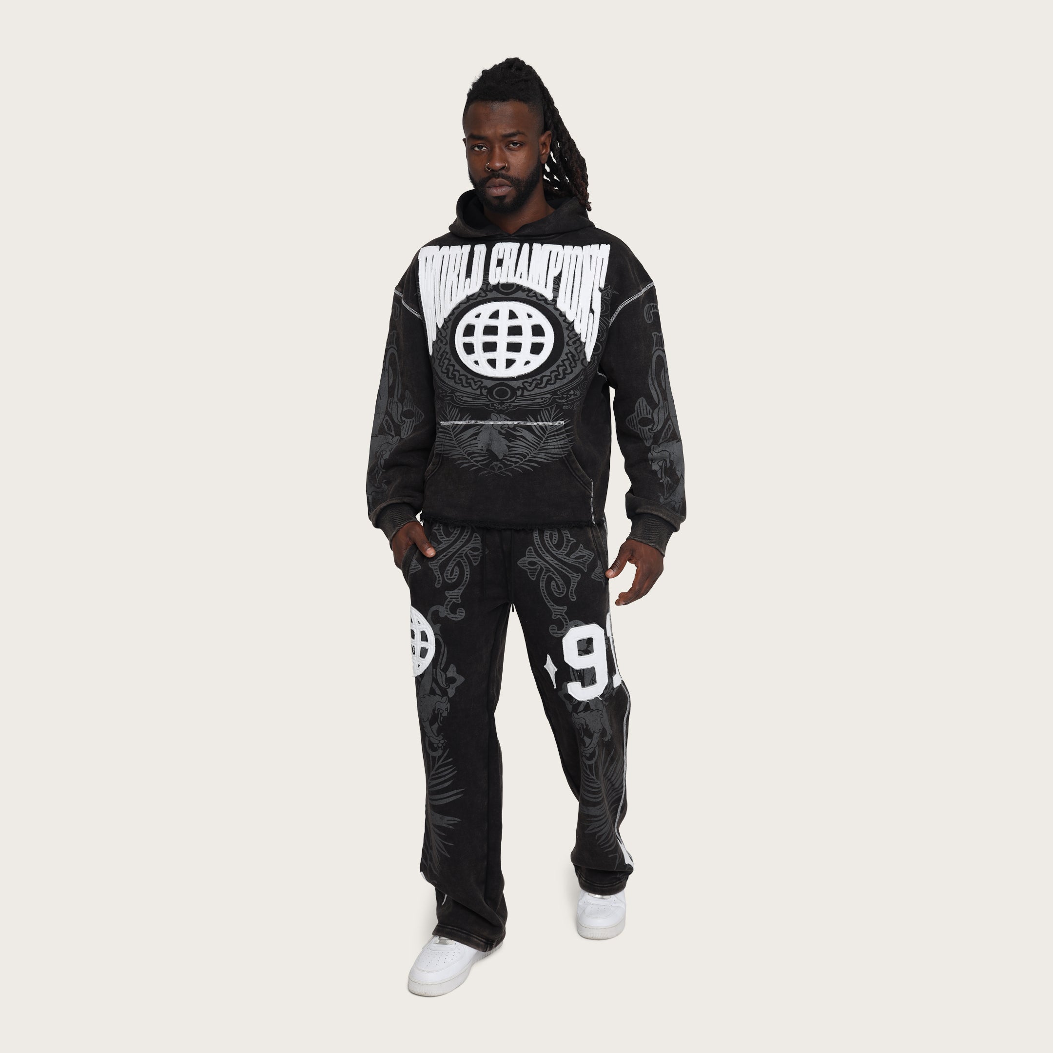 Straight Champion Fleece Pants - Black