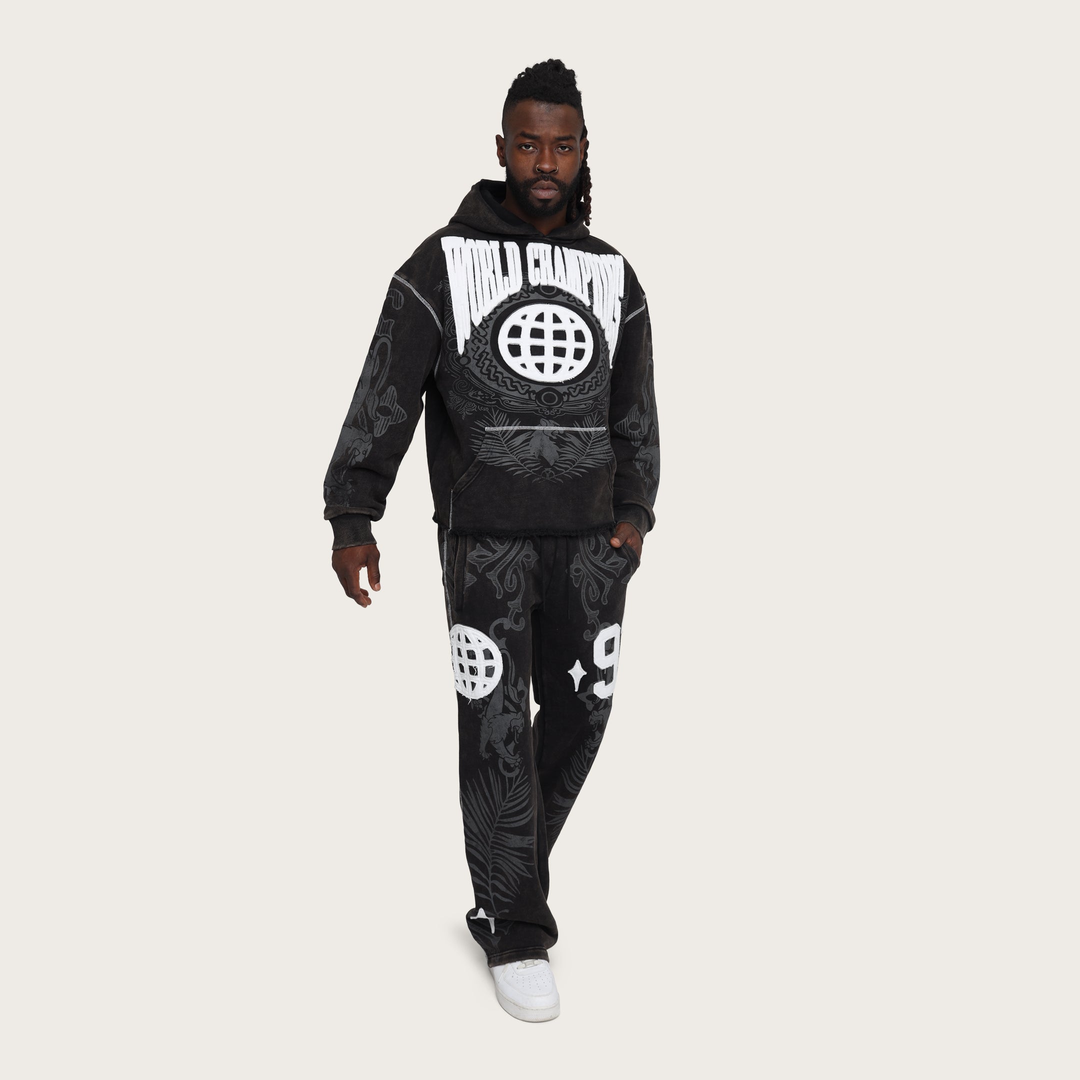 Straight Champion Fleece Pants - Black