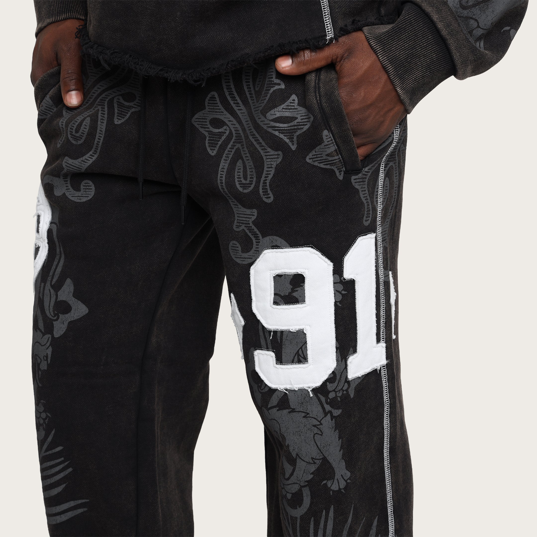 Straight Champion Fleece Pants - Black
