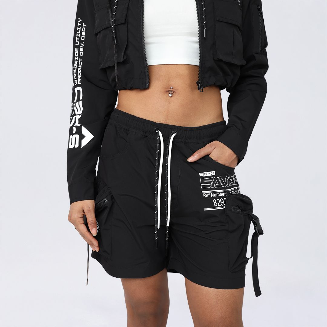 Slouched Utility Windbreaker Shorts
