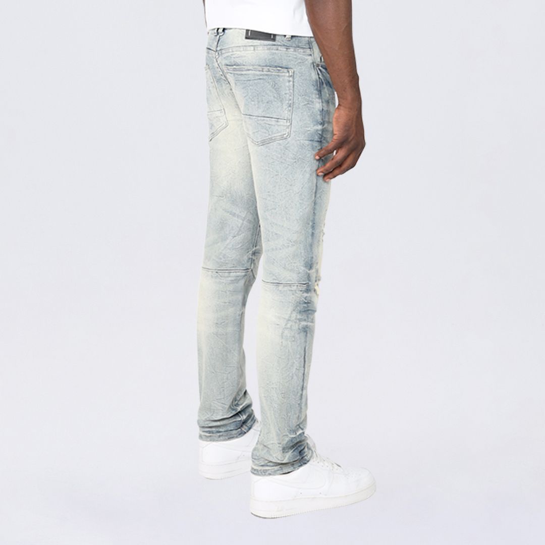 Slim Wave Effect Jeans - Maple Blue