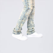 Stacked Flared Maximalist Studded R&R Jeans