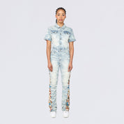 Boot Cut Tapestry Denim Jumpsuit