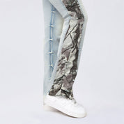 High Rise Bootcut Stacked Mixed Media Jeans