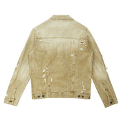 Smoke Rise Rip & Repaired Color Jean Jacket - Light Oak