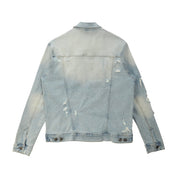 Smoke Rise Rip & Repaired Color Jean Jacket - Natick Blue