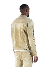 Rip & Repaired Color Denim Jacket