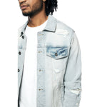 Rip & Repaired Color Denim Jacket