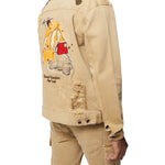 Outdoor Color Denim Jacket - Khaki