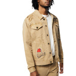 Outdoor Color Denim Jacket - Khaki