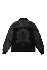 Denim Varsity Jacket - Black