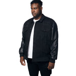 Big and Tall Denim Varsity Jacket - Black