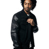 Denim Varsity Jacket - Black