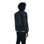 Denim Varsity Jacket - Black