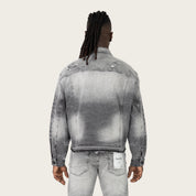 Oversized Heavy Whisker Effect Jacket - Astro Black