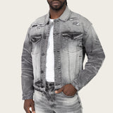 Oversized Heavy Whisker Effect Jacket - Astro Black