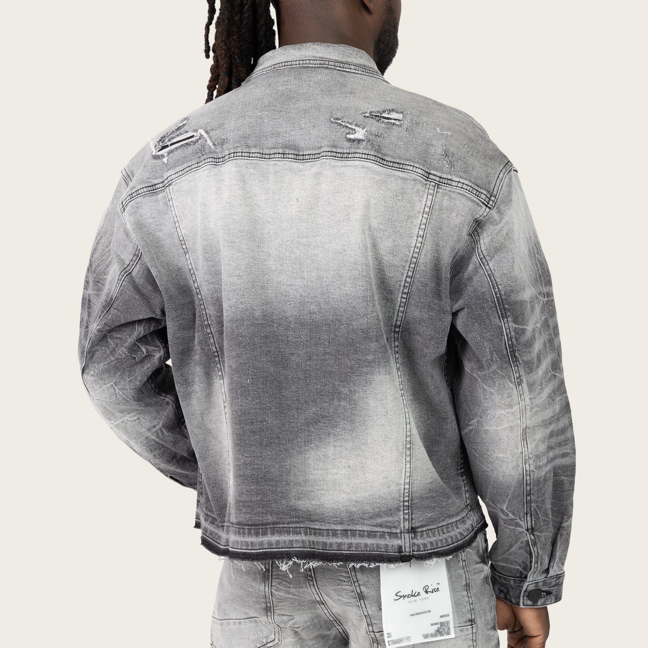 Oversized Heavy Whisker Effect Jacket - Astro Black