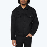 Oversized Heavy Whisker Effect Jacket - Glow Black