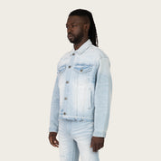 Oversized Heavy Whisker Effect Jacket - Kori Blue