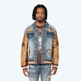 Magnificence Denim Varsity Jacket - Hearst Blue