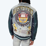 Magnificence Denim Varsity Jacket - Mechanical Blue