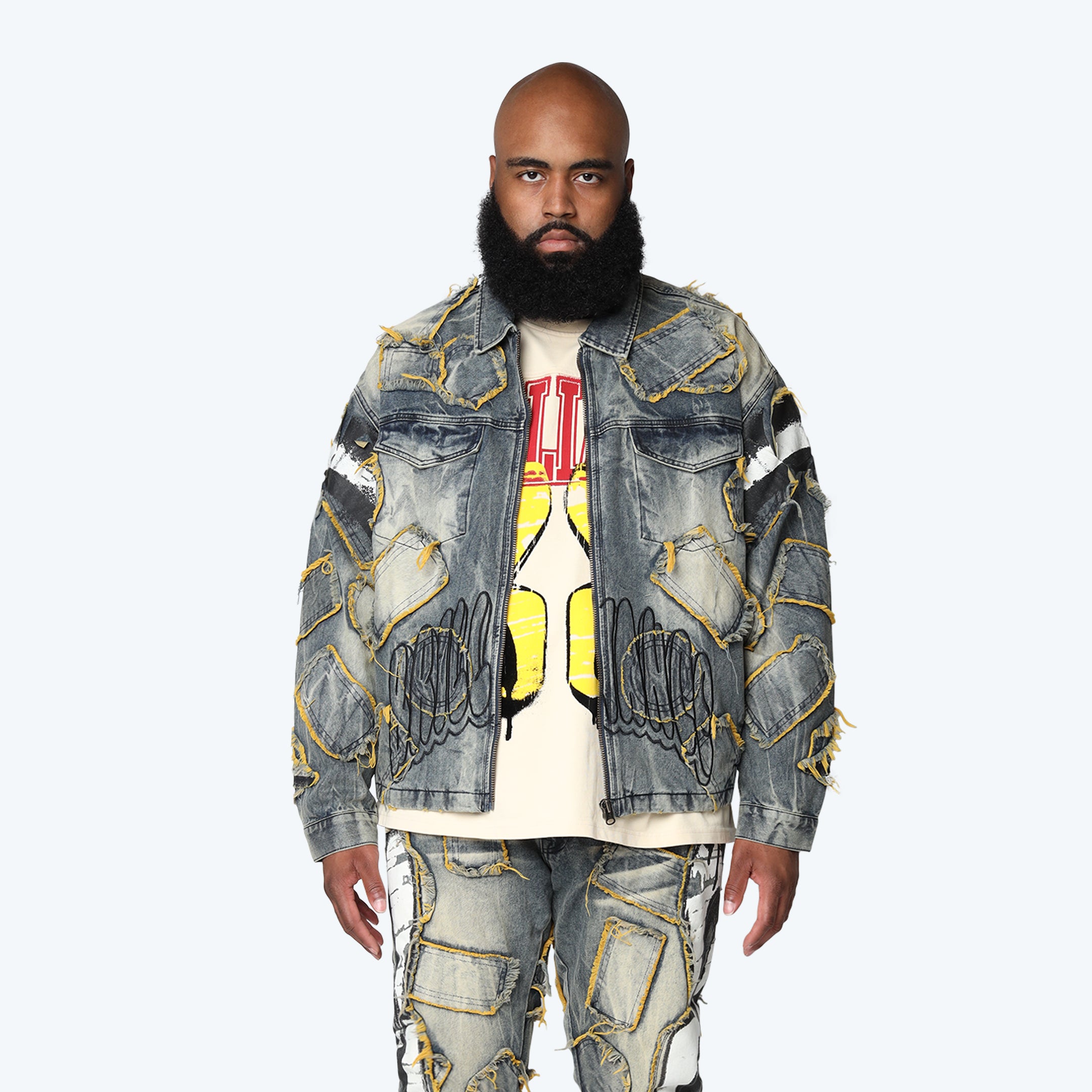 Big and Tall - Victory Color Weft Denim Jacket - Kelly Blue