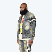 Big and Tall - Victory Color Weft Denim Jacket - Kelly Blue
