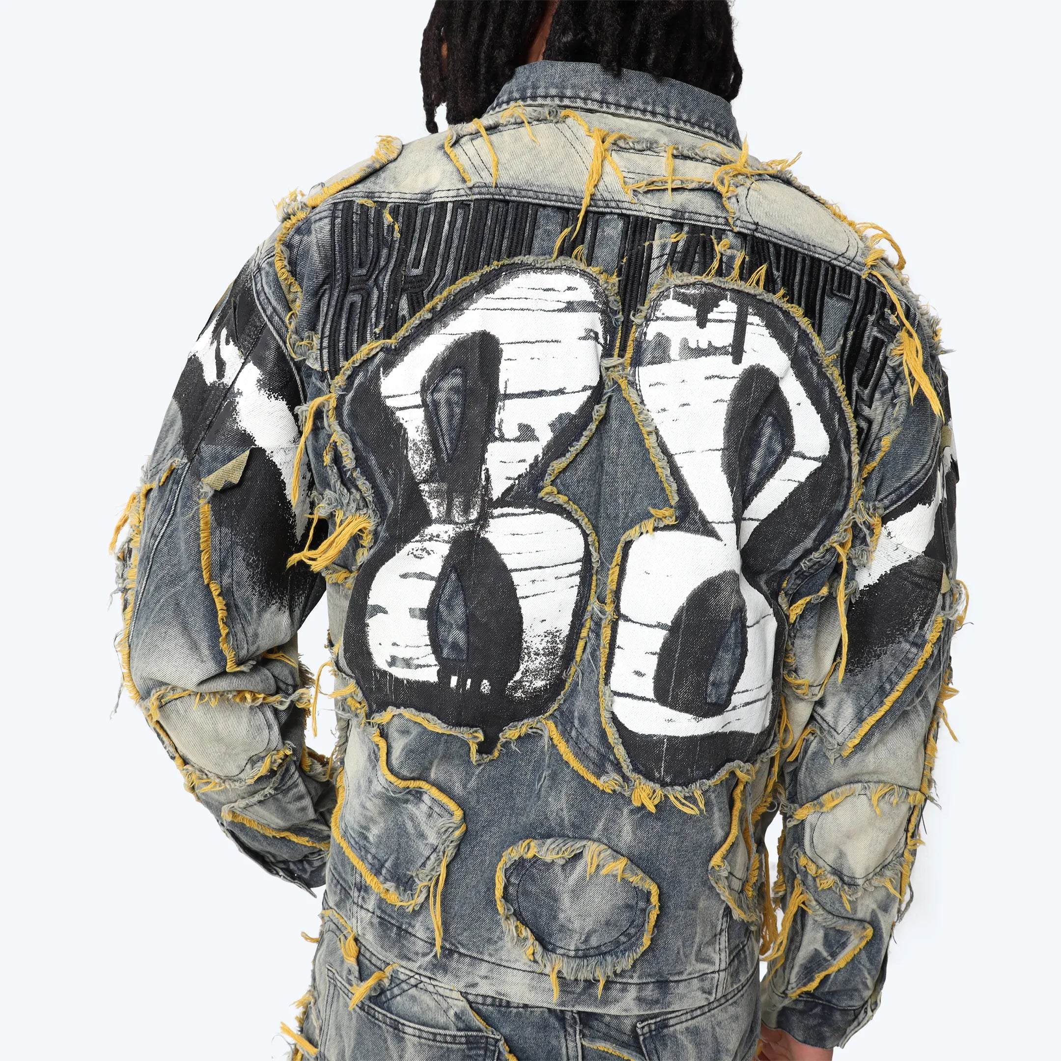 Oversized Victory Color Weft Denim Jacket - Kelly Blue