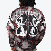 Oversized Victory Color Weft Denim Jacket - Nickel Black