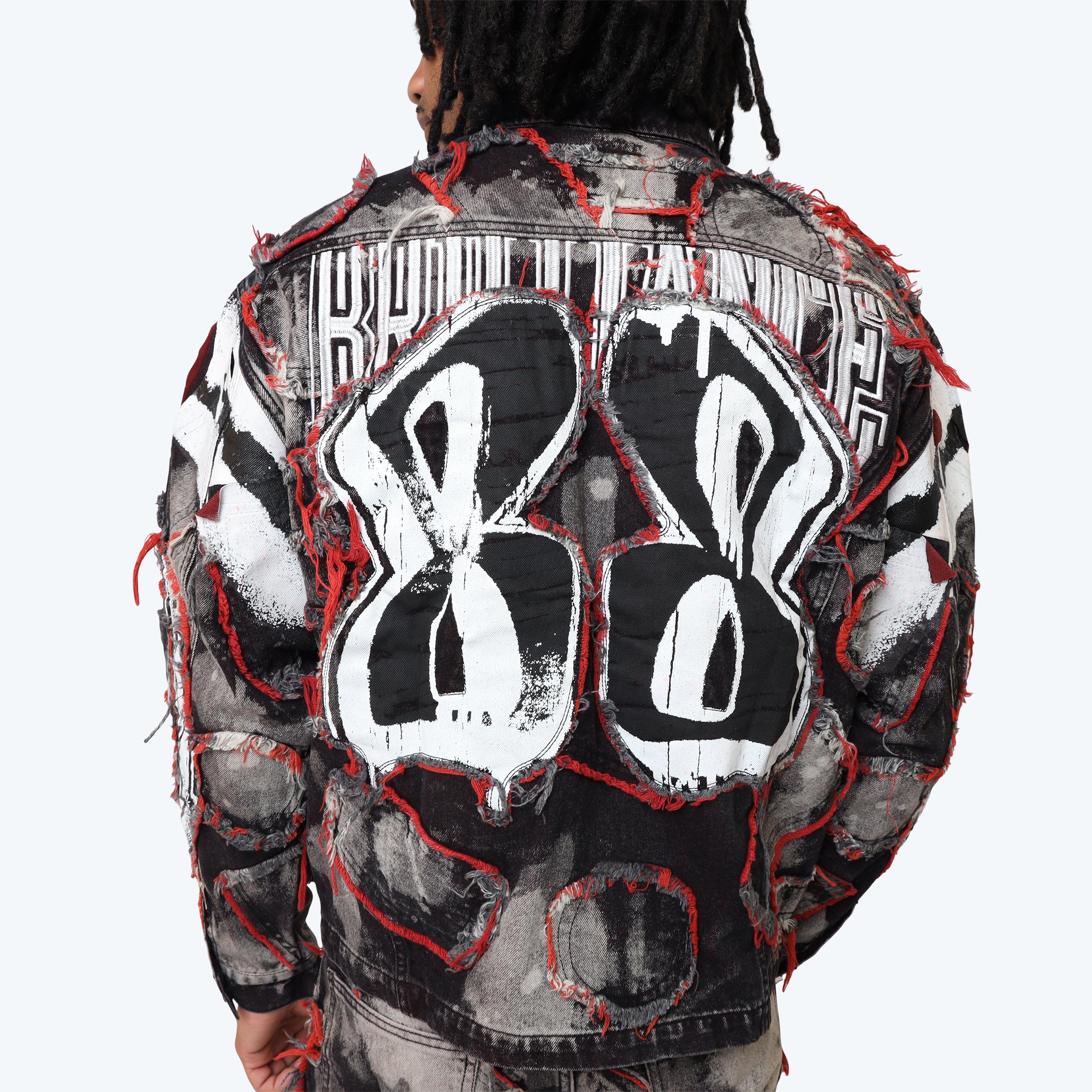 Oversized Victory Color Weft Denim Jacket - Nickel Black
