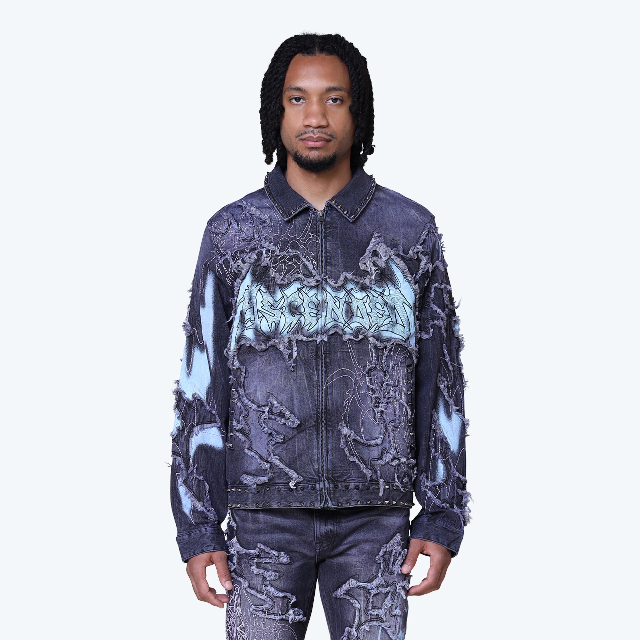 Ascended Denim Jacket - Paisley Black – Smoke Rise NY