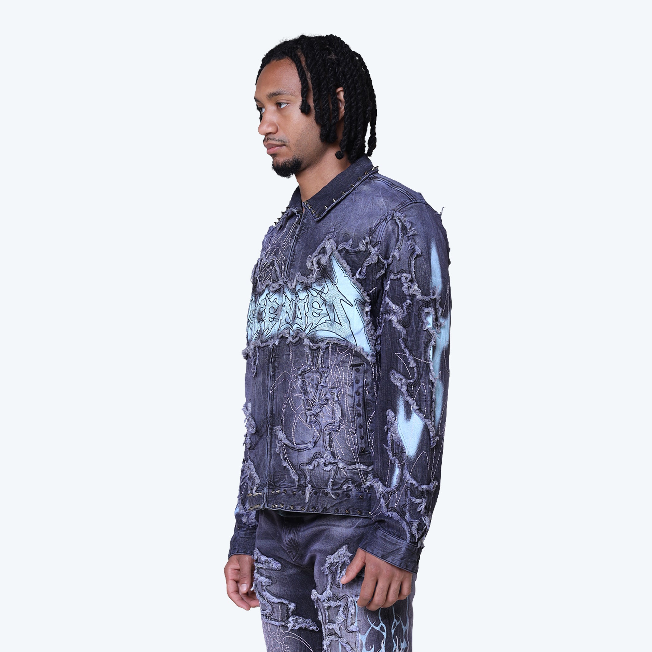 Ascended Denim Jacket - Paisley Black