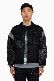 Rise To Reign Trucker Jacket - Glow Black
