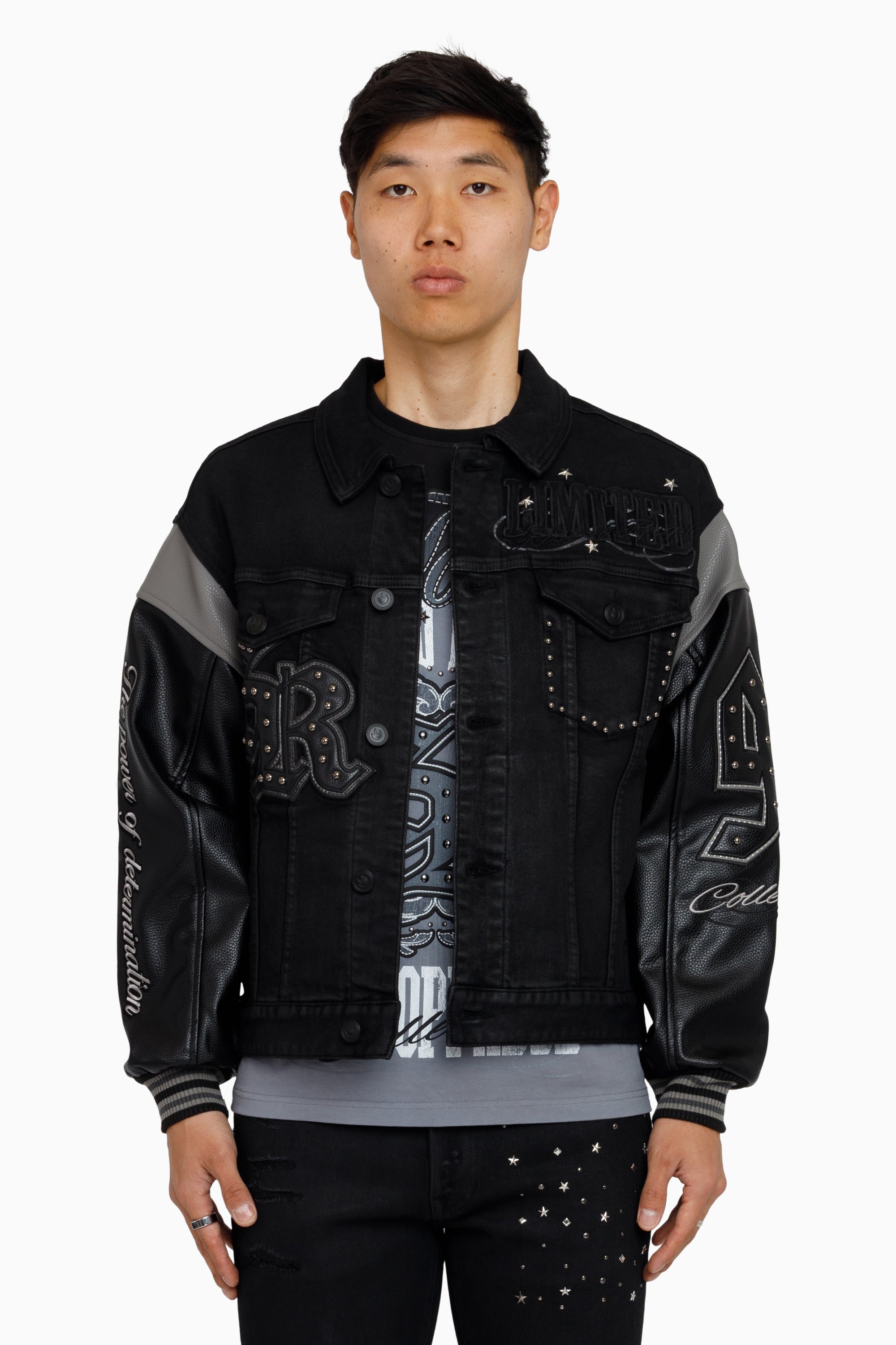 Rise To Reign Trucker Jacket - Glow Black