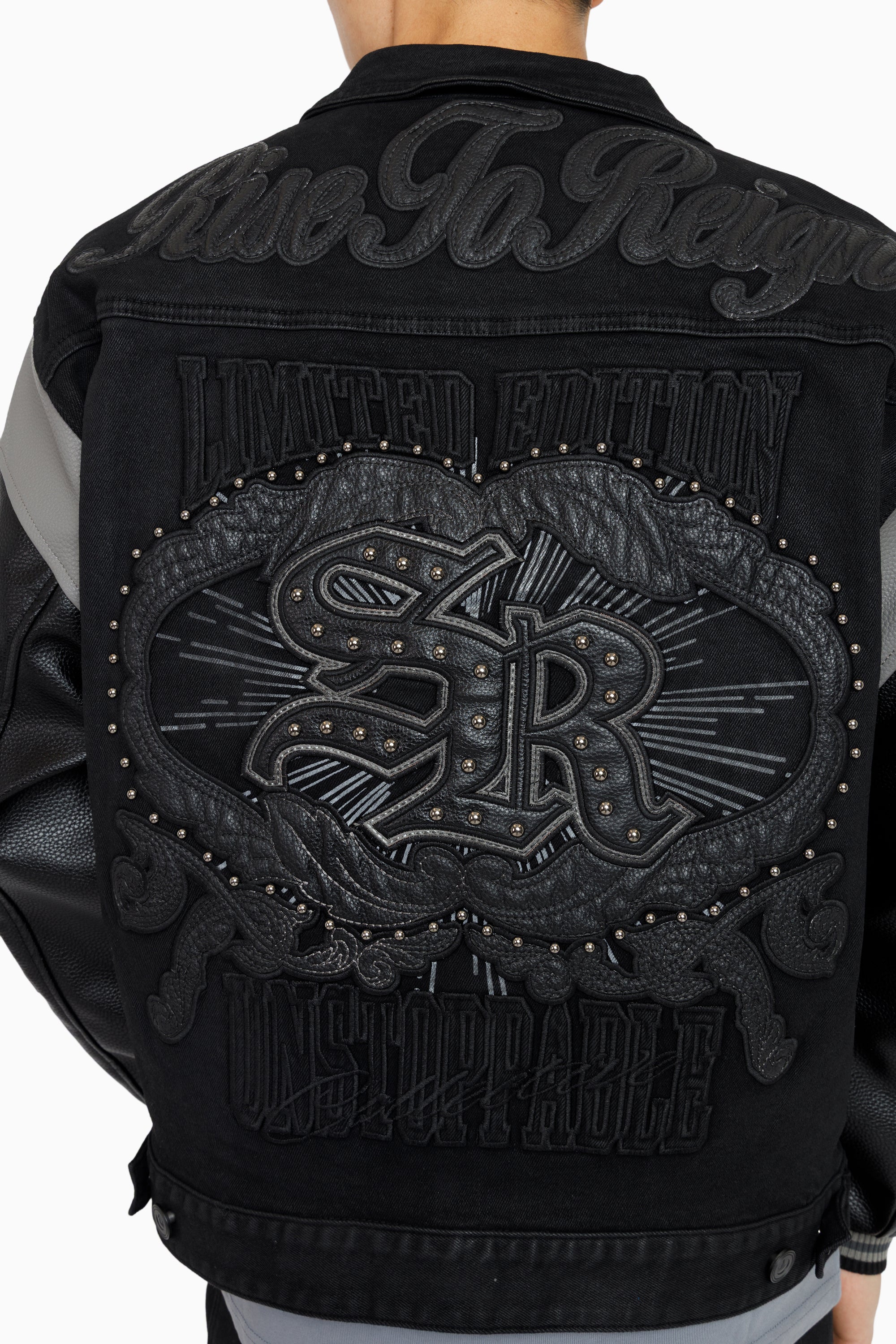 Rise To Reign Trucker Jacket - Glow Black