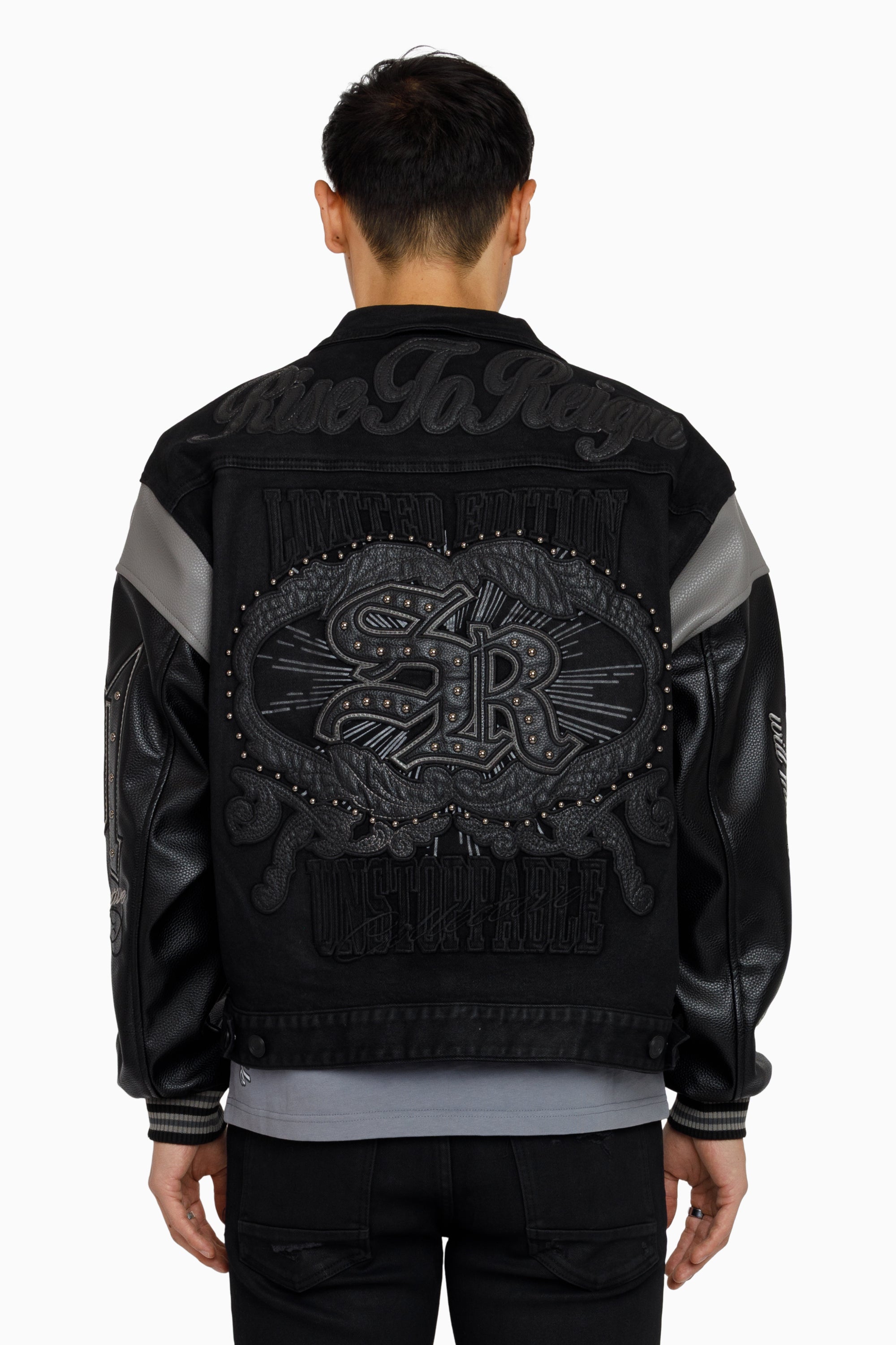 Rise To Reign Trucker Jacket - Glow Black