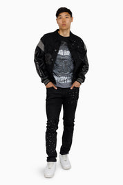 Rise To Reign Trucker Jacket - Glow Black